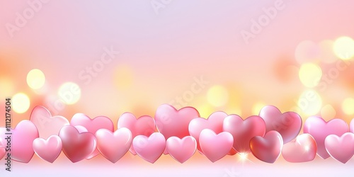 Romantic Valentine's Day Background with Floating Red Hearts and Soft Bokeh Effects for Love and Affection Promotion