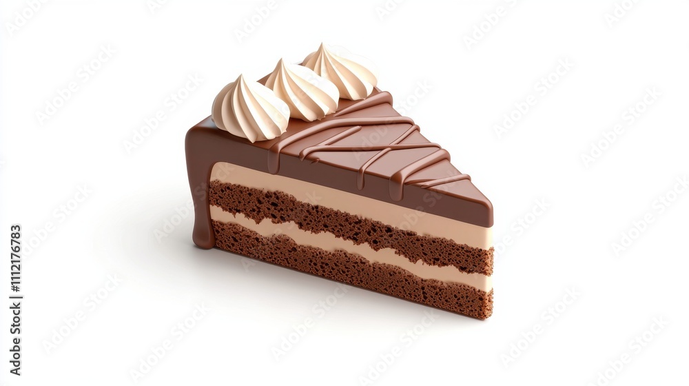 Indulgent Chocolate Cake Slice with Creamy Frosting and Layered Texture Indulgent Chocolate Cake Slice with Creamy Frosting and Layered Texture