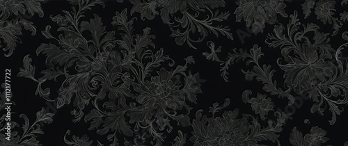 Elegant black floral pattern background, perfect for modern design projects
