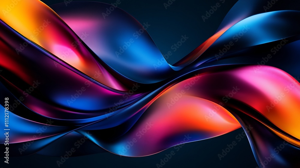Naklejka premium Abstract Colorful Swirling Liquid Dynamic Waves Background