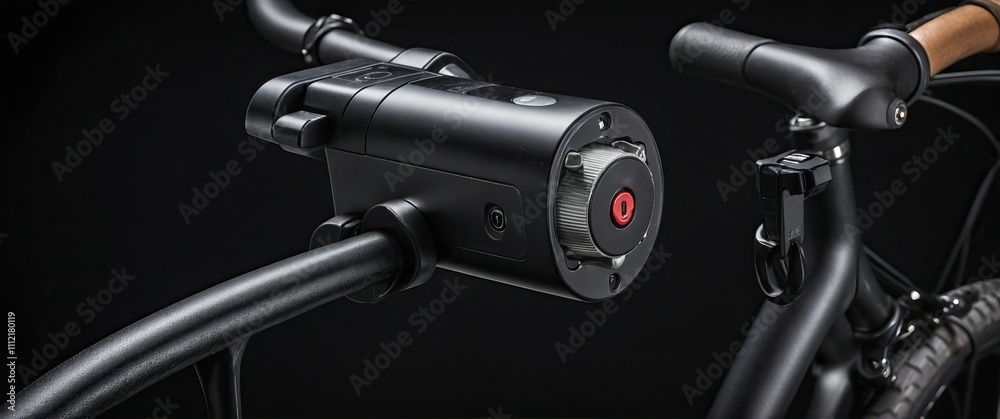 Sleek smart bike lock with secure features against theft on a dark background Sleek smart bike lock with secure features against theft on a dark background