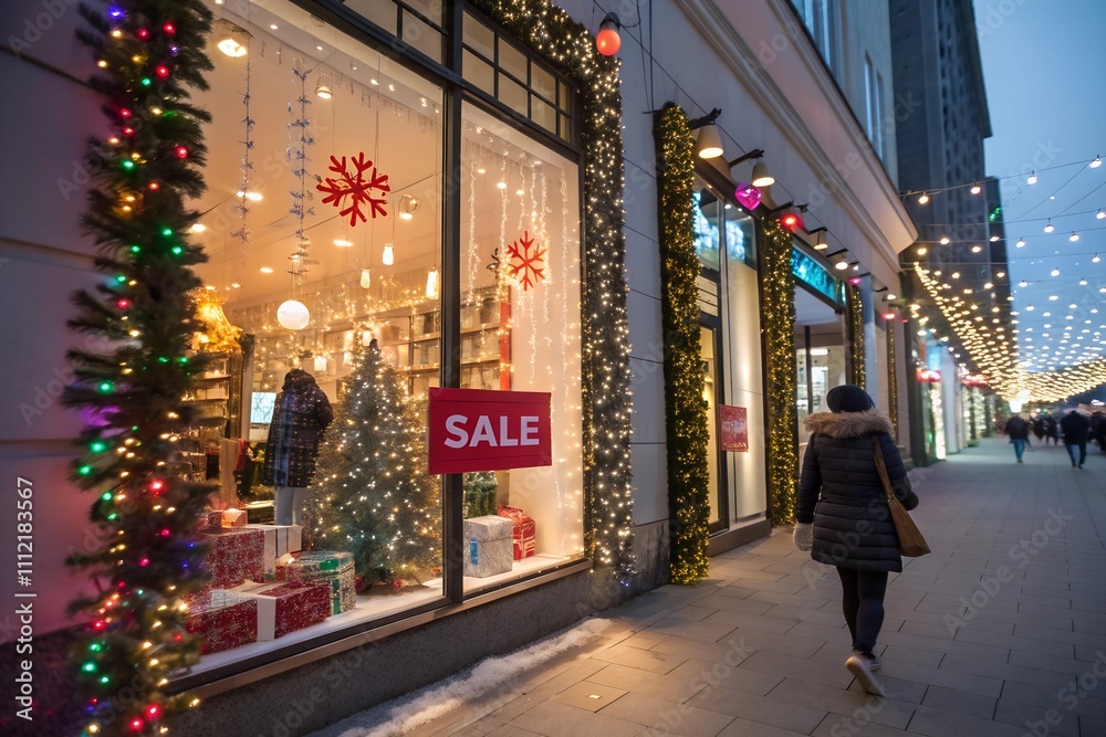 Festive Holiday Shopping Scene. Generative AI Festive Holiday Shopping Scene. Generative AI