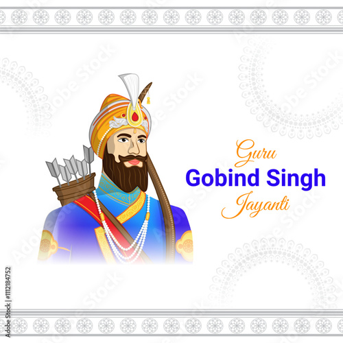 Vector illustration of Guru Gobind Singh Jayanti social media template