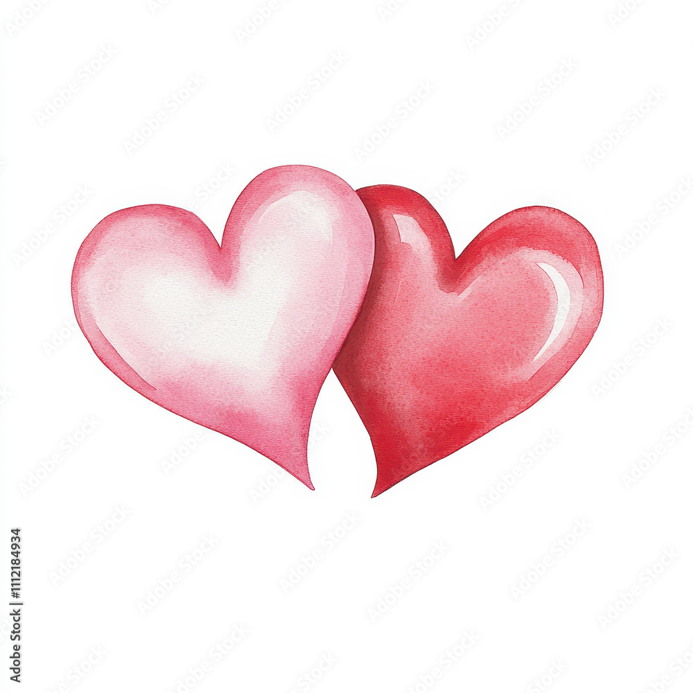 Fototapeta premium pair of intertwined hearts symbolizes love and affection, perfect for Valentine Day celebrations. This artistic representation evokes warmth and connection