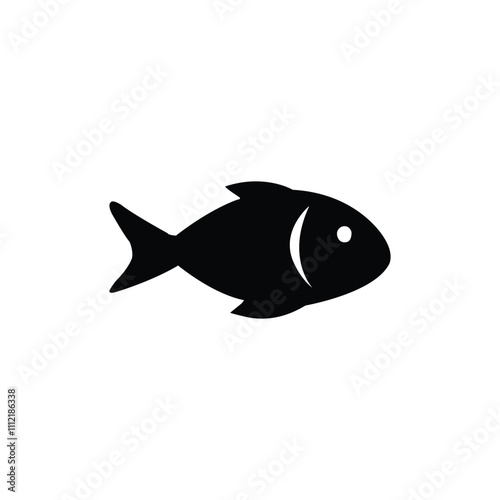Tropical Fish Silhouette Illustration On Isolated Background. Fish icon vector illustration.