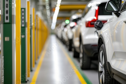 Wallpaper Mural Battery replacement restores energy. Parking garage with parked vehicles Torontodigital.ca