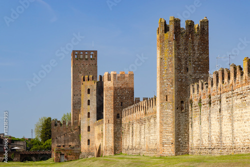 Ancient walls of Montagnana, Padova province, Veneto, Italy