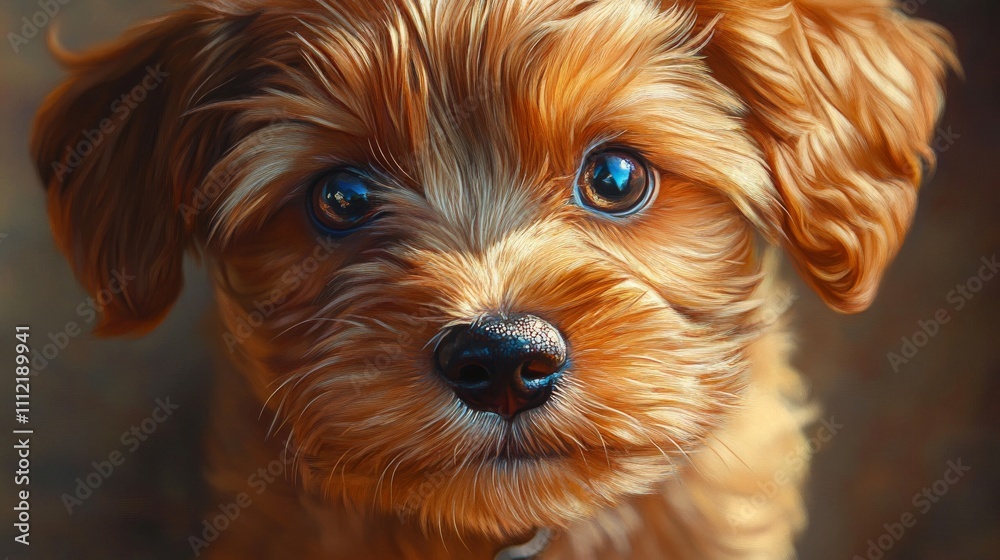 Adorable Brown Puppy Portrait Close Up Adorable Brown Puppy Portrait Close Up