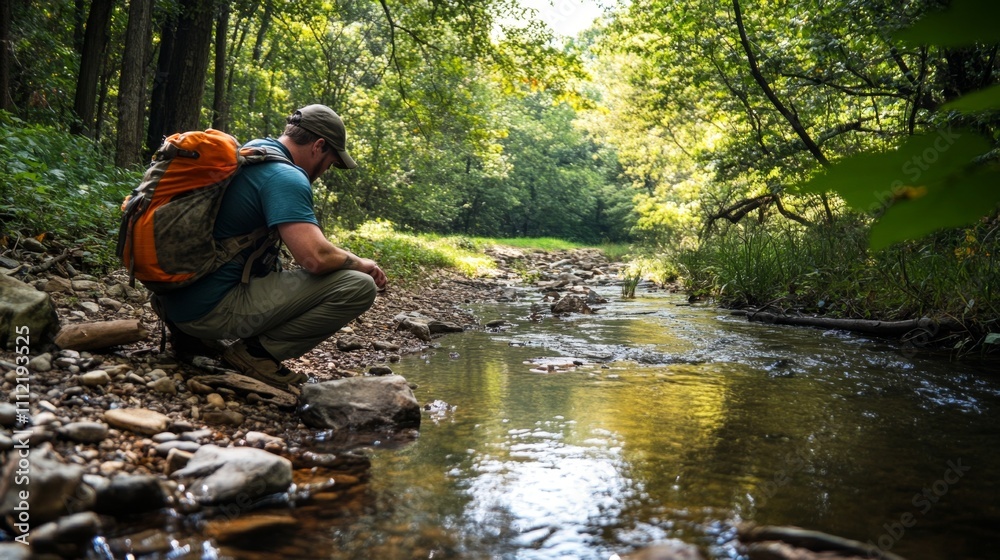 Peaceful Hiking by a Crystal Clear Creek Peaceful Hiking by a Crystal Clear Creek