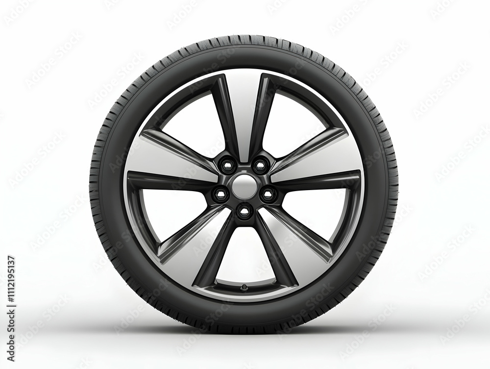 3D Render Black Alloy Wheel Tire 3D Render Black Alloy Wheel Tire