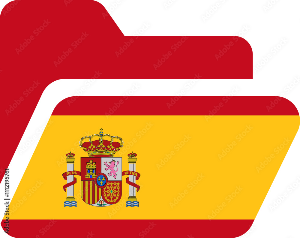 Obraz premium Folder Shape Of Spain Flag