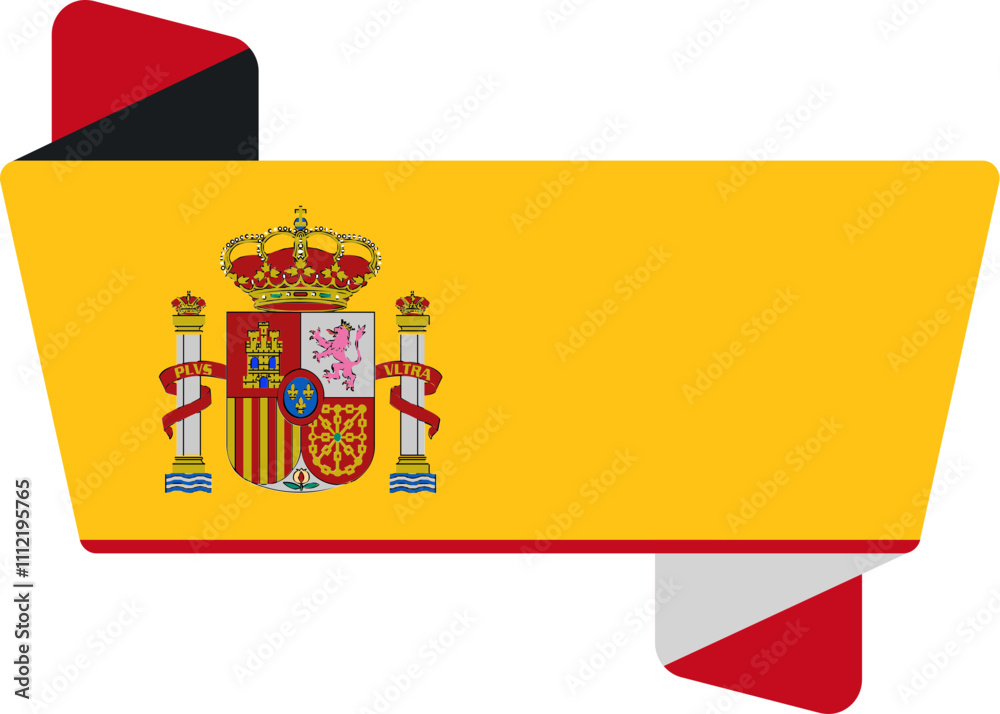Fototapeta premium Folded Icon of Spain Flag