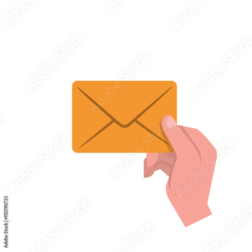 Letter in envelope in hand