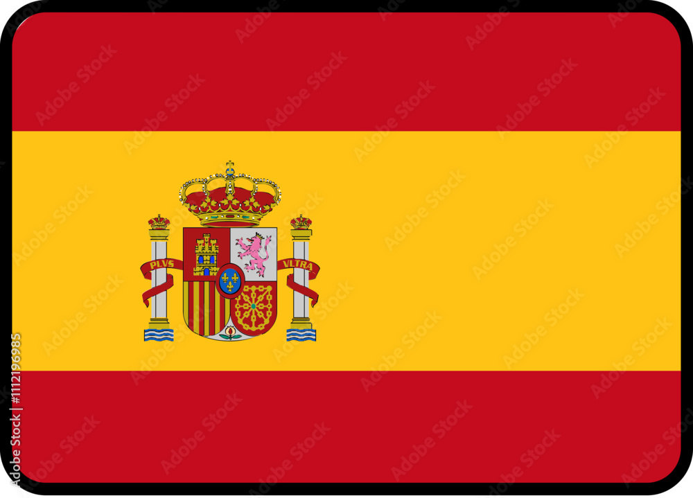 Spain Flag Rounded Rectangle Icon Spain Flag Rounded Rectangle Icon
