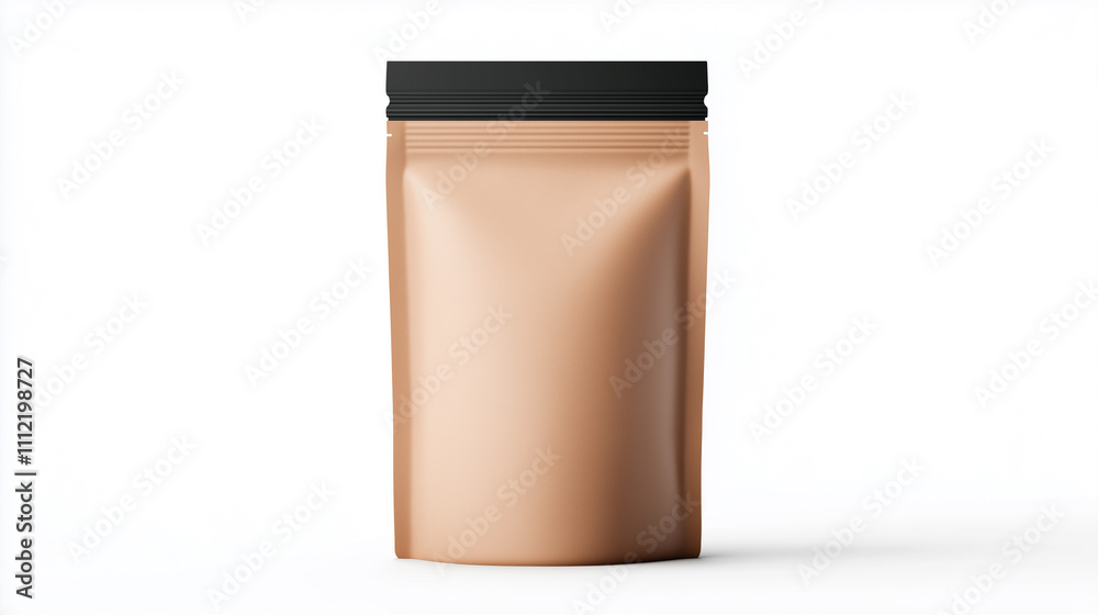 sleek, matte brown packaging bag with black top seal, ideal for food or product storage. sleek, matte brown packaging bag with black top seal, ideal for food or product storage.