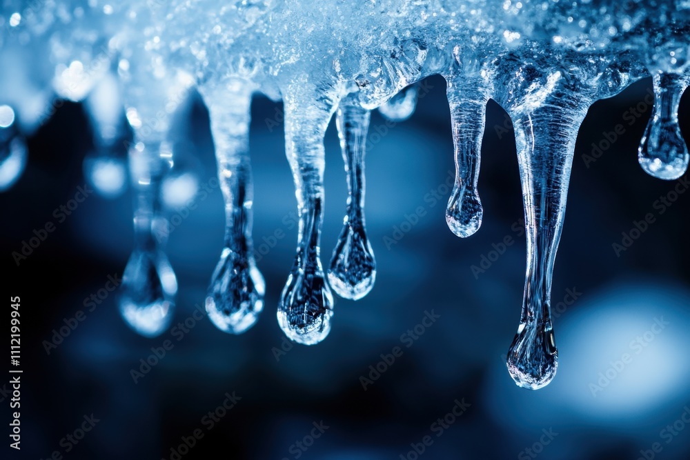 Closeup of glacial ice icicles dripping from a frozen surface in a winter wonderland capturing nature's icy beauty in a chilly atmosphere Closeup of glacial ice icicles dripping from a frozen surface in a winter wonderland capturing nature's icy beauty in a chilly atmosphere