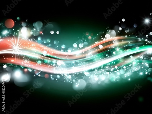 Abstract holiday SALE poster swirling elements of red and green