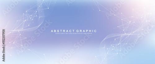 Global network connection banner design template. Header social network communication in the global business concept. Big data visualization. Internet technology