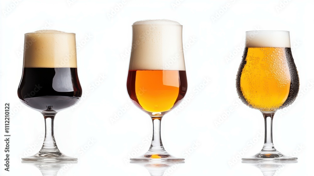 Beer glasses isolated on white background Beer glasses isolated on white background