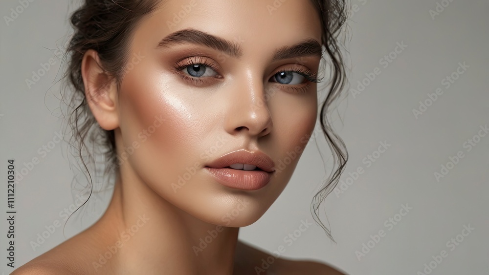 closeup_beautiful_woman_with_makeup_and_bare closeup_beautiful_woman_with_makeup_and_bare