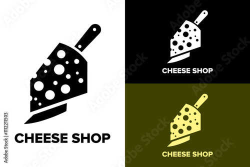 a piece of cheese, knife, holes, food chain, restaurant, cheese shop logo, kitchen, vector, paneer