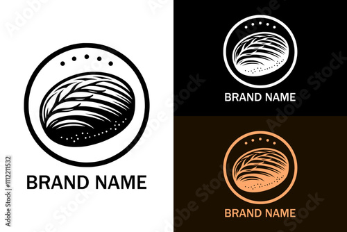 illustration of bread circle dots cake shop bakery brand logo vector design