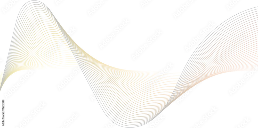 Fototapeta premium Abstract wavy lines Isolated background design. Wave modern stream transparent background. 