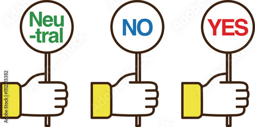 回答札のアイコンセット YES/NO/Neutral
