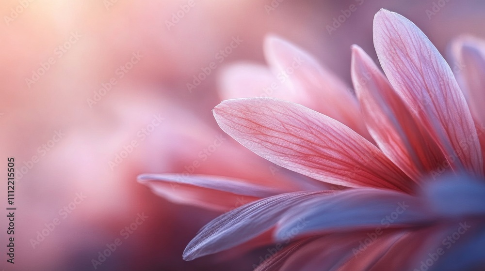Fototapeta premium Delicate Pink Magnolia Petals Softly Illuminated