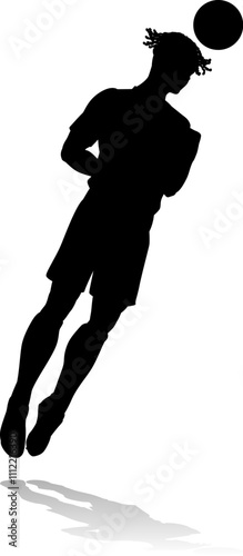 A soccer or football player male silhouette man