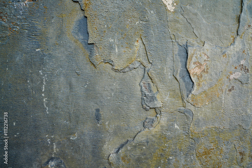 Slate texture on the wall of Paiwan People's Slate House in Taiwan Scenic Area of China Ethnic Museum photo