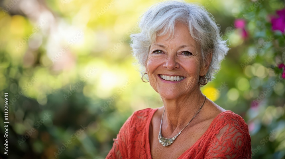 Cheerful senior woman smiling at the camera Cheerful senior woman smiling at the camera