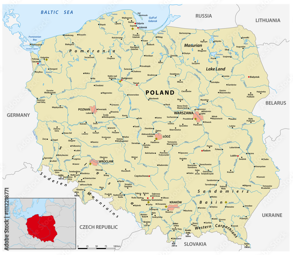 Obraz premium vector map of the Republic of Poland