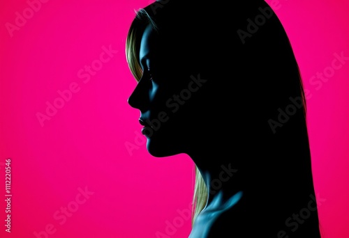 photography, portrait of contrast, profile silhouette of a woman