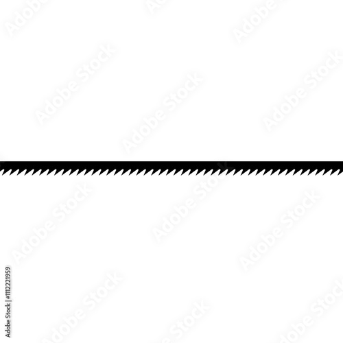 Long straight saw blade. Vector isolated illustration on white background.	