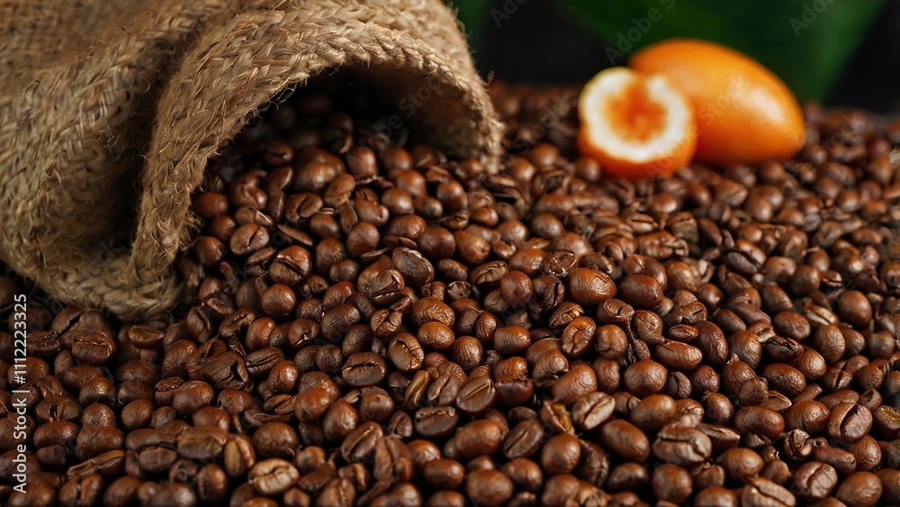 Fototapeta premium cup of coffee with cinnamon,closeup_dua_orang_berjabat_tangan_saat_pertem