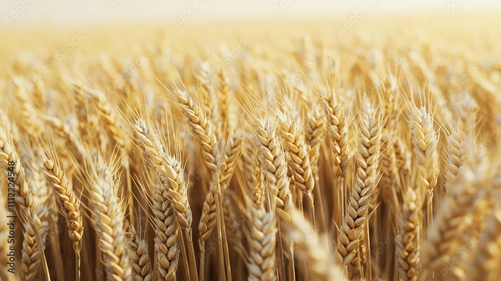 Close-up of golden wheat ears on a sunny day, highlighting agricultural beauty. Close-up of golden wheat ears on a sunny day, highlighting agricultural beauty.
