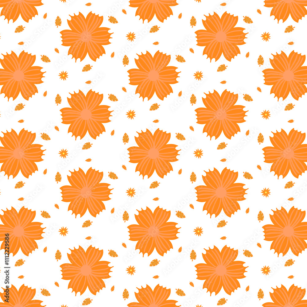 Bright Orange Floral Pattern Bright Orange Floral Pattern