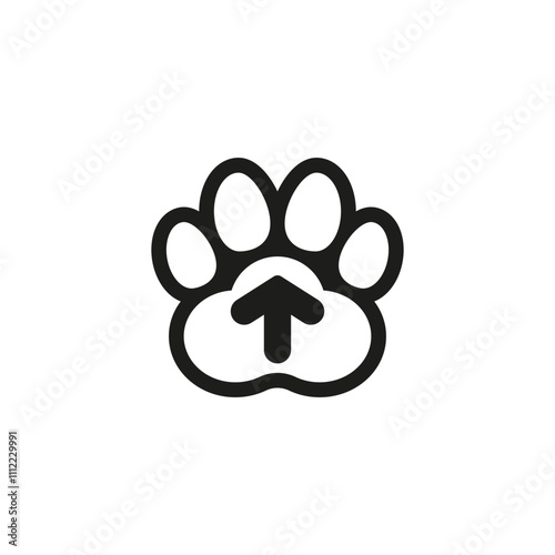 A paw print with an arrow pointer inside.