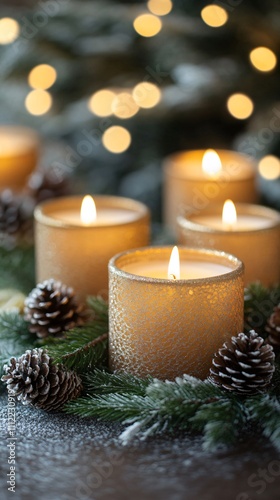 close-up of a Christmas candle