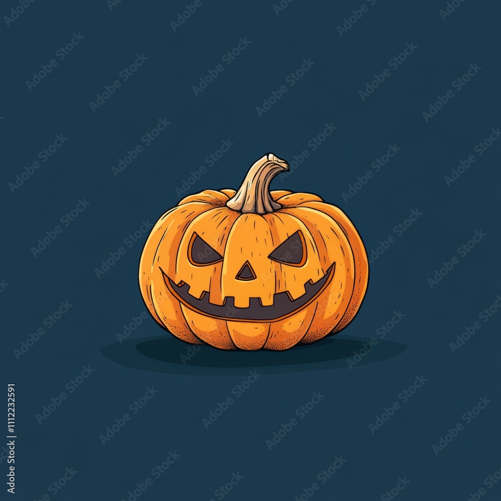 Carved Halloween pumpkin with a scary face. Carved Halloween pumpkin with a scary face.