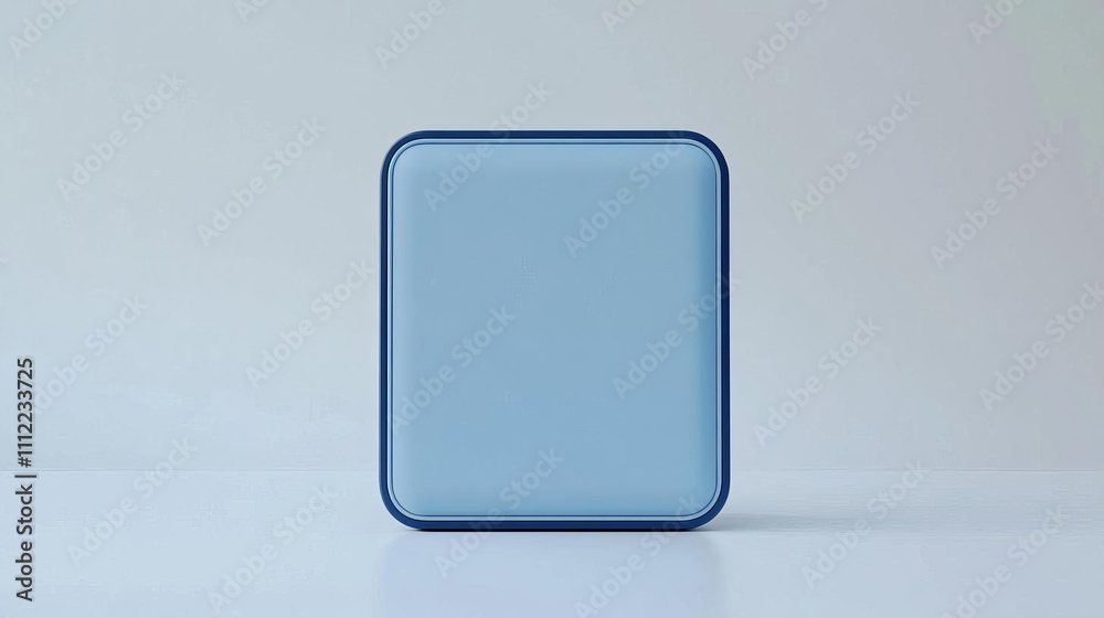 Modern Blue Square Device Mockup Technology Gadget App Interface Minimalist Background Modern Blue Square Device Mockup Technology Gadget App Interface Minimalist Background