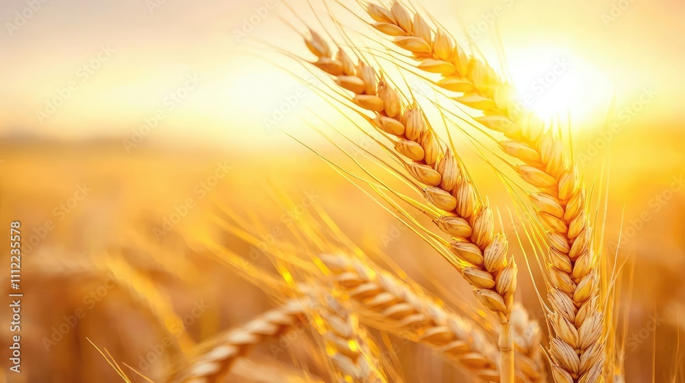 Golden wheat field under bright sunlight, nature's harvest beauty. Golden wheat field under bright sunlight, nature's harvest beauty.