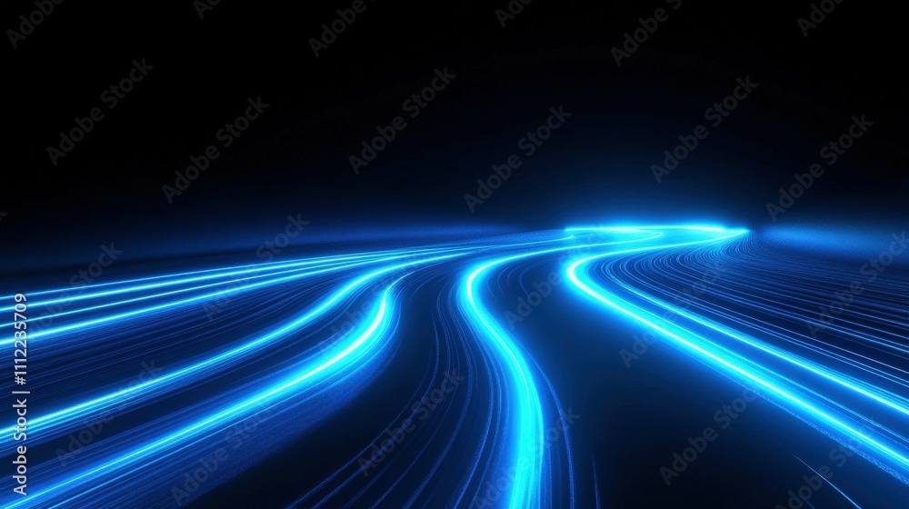 Abstract glowing network graphic with blue and white lines symbol of connectivity and technology minimalist and futuristic design with soft light effects Abstract glowing network graphic with blue and white lines symbol of connectivity and technology minimalist and futuristic design with soft light effects