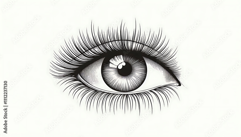 Intricate Black and White Eye Illustration Intricate Black and White Eye Illustration