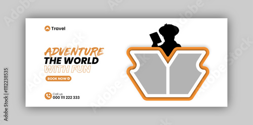 Travel facebook cover design template or holiday facebook cover design for web banner