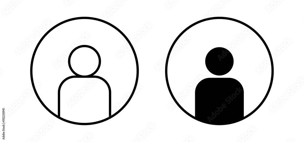 Login icons in black filled and outlined style Login icons in black filled and outlined style