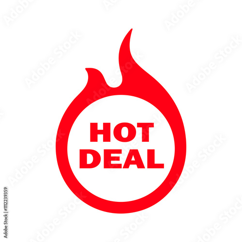Hot deal badge sticker, paint texture, shopping image logo