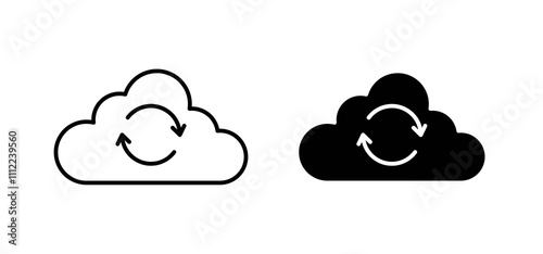 Backup icons in black filled and outlined style