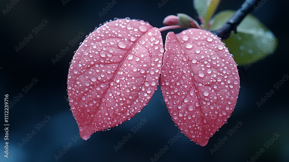 Dewy pink leaves Dewy pink leaves